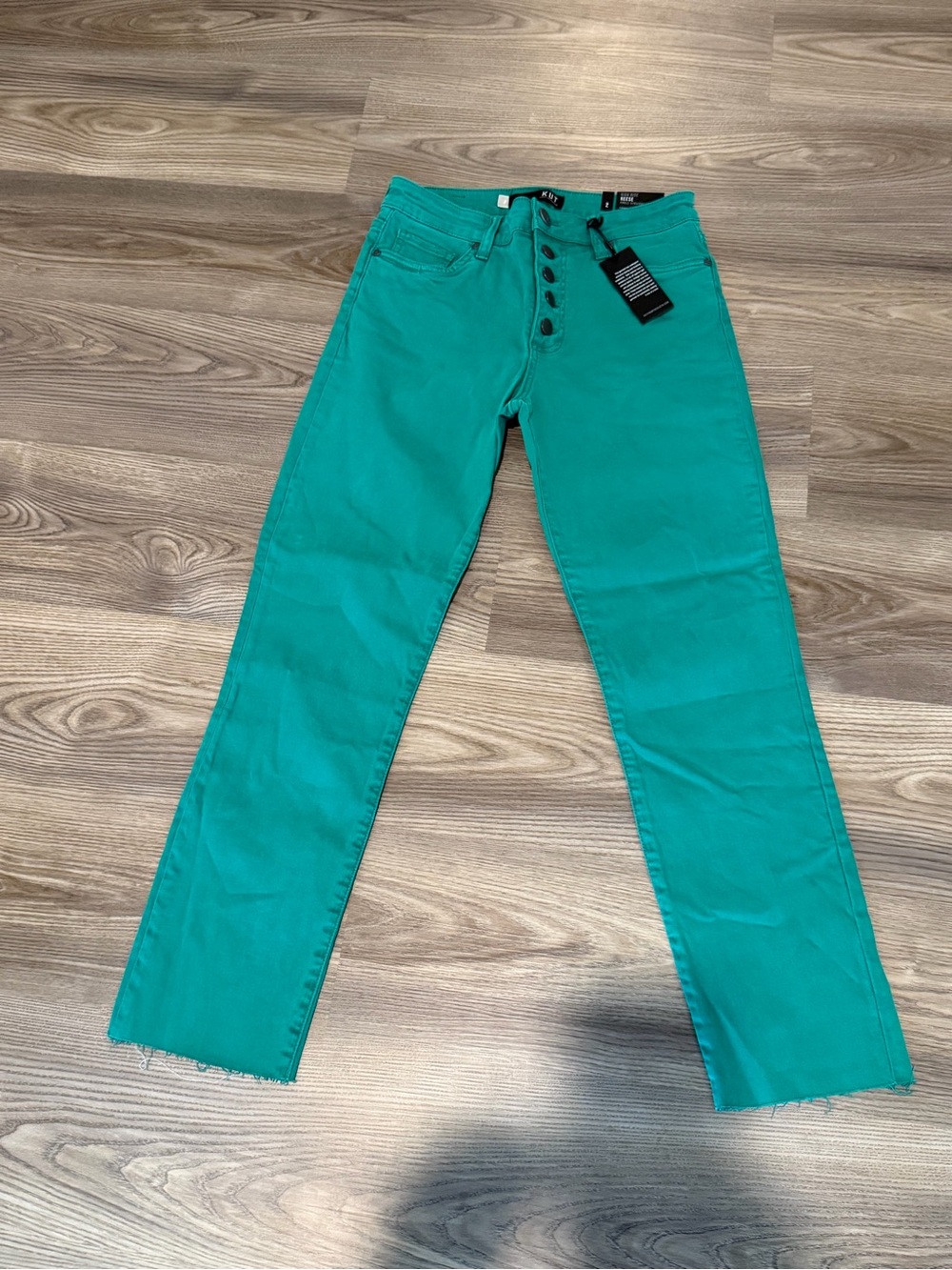 Kut From
The Kloth Green High Rise Reese Ankle Straight Leg Pant Jean size 2 NWT